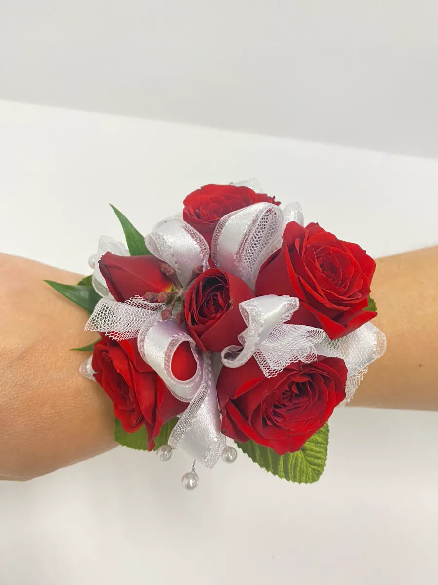 Red Spray Rose Corsage - South Florida Homecoming Florist